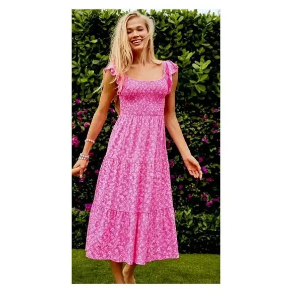 lilly pulitzer jilly smocked midi dress Girls Mini Jilly Midi Dress